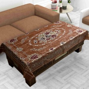 Center Table Cover Plastic Waterproof PVC Floral Print(Size- 145* 90)Pack of 2
