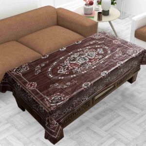 Center Table Cover Plastic Waterproof PVC Floral Prin(Size- 145* 90) Pack of 2