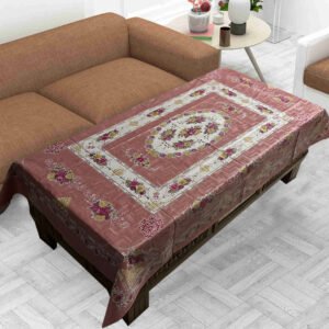 Center Table Cover Plastic Waterproof PVC Floral Print(Size- 145* 90)Pack of 2
