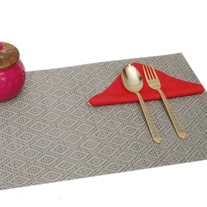 Grey PVC Table Placemats -Set Of 1 Table Mats