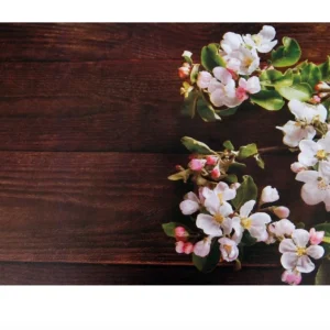 Brown Floral Print Table Placemats - Set Of 12 Table Mats- Plastic Kitchen Linen