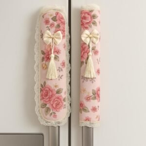 Winner Multi Color With Laces Floral Print Cloth Handle Cover-Set Of 2- 30 * 17
