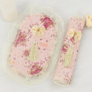 Multi Color With Laces Floral Print Cloth Handle Cover- Set Of 4-30* 17 cm(HC-02