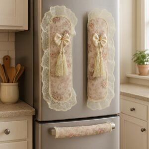 Multi Color With Laces Floral Print Cloth Handle Cover-Set Of 4-30* 17(HC-03)