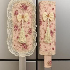 Multi Color With Laces Floral Print Cloth Handle Cover-Set Of 4-30* 17(HC-04)