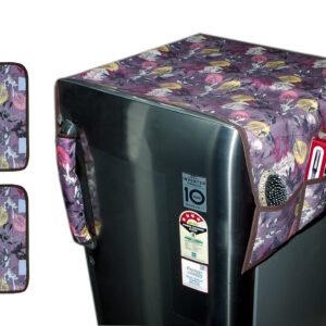 Winner Fridge Top Cover in Digital Printing with Utility 6 Pockets Pack of 1 With 2 Pcs Handle cover