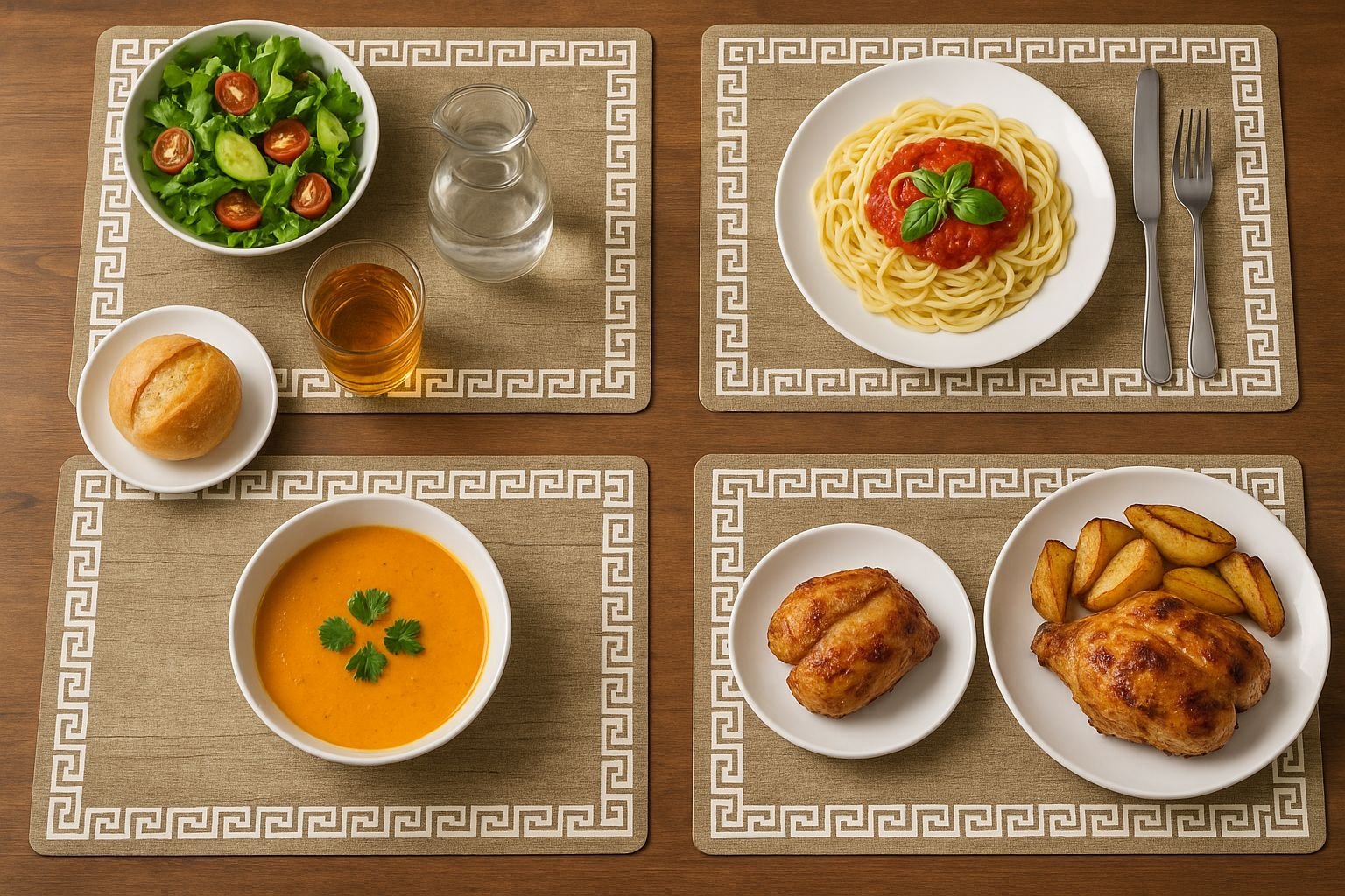 Multicolor PVC Table Placemats -Set Of 6 Table Mats