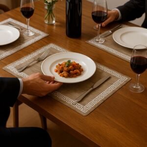 Brown PVC Table Placemats -Set Of 6 Table Mats