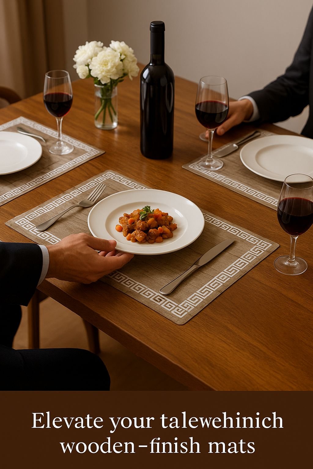 Brown PVC Table Placemats -Set Of 6 Table Mats