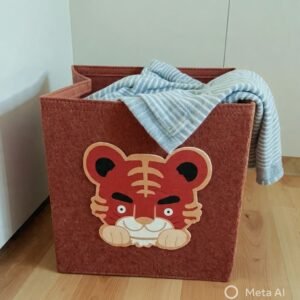 Winner Storage Box for Clothes | Baby Dress Organizer for Wardrobe & Saman Rakhne Wala Box for Kids Toys, Diaper/Books| Embossed Lion - Brown