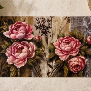 Multi-Coloured Floral Print Table Placemats - Set Of 12 Table Mats