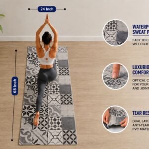 Full Size Printed Designer Yoga Mat+ Carrying Strap I 4 MM Yoga Mat I