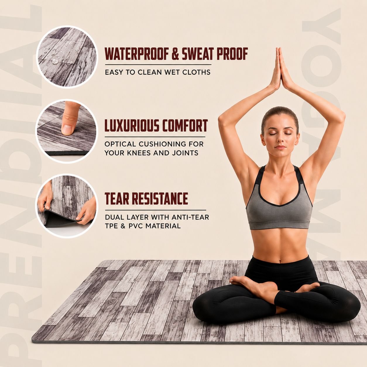 Full Size Printed Designer Yoga Mat+ Carrying Strap I 4 MM Yoga Mat I