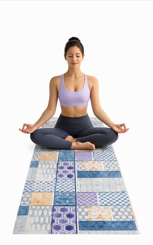 Full Size Printed Designer Yoga Mat+ Carrying Strap I 4 MM Yoga Mat I