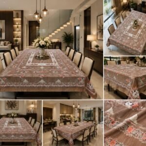 PVC Dining Table Cover (Multicolor , 60 X 90 INCH)