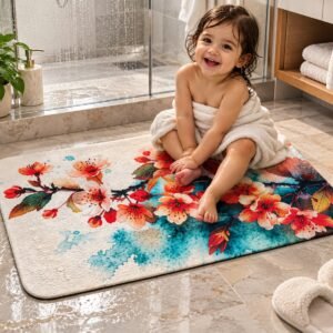 Kids super absorbent & Anti-Skid Rubber Bath Mat For Home & Office | 37X57 Cm/Quick Drying Bathroom mat & Water Absorbent Kitchen Entrance Door Mats