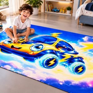 Kids Cartoon Design & super absorbent Rubber Bath Mat For Home & Office | 37X57 Cm/Quick Drying Bathroom mat & Water Absorbent Kitchen Entrance Door Mats